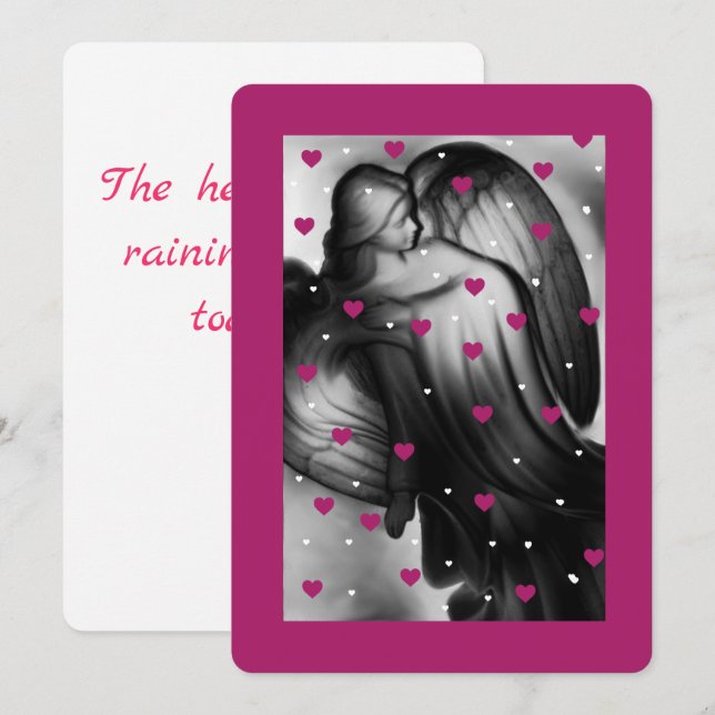 The Heavens Are Raining Hearts Today Invitation (Front/Back)