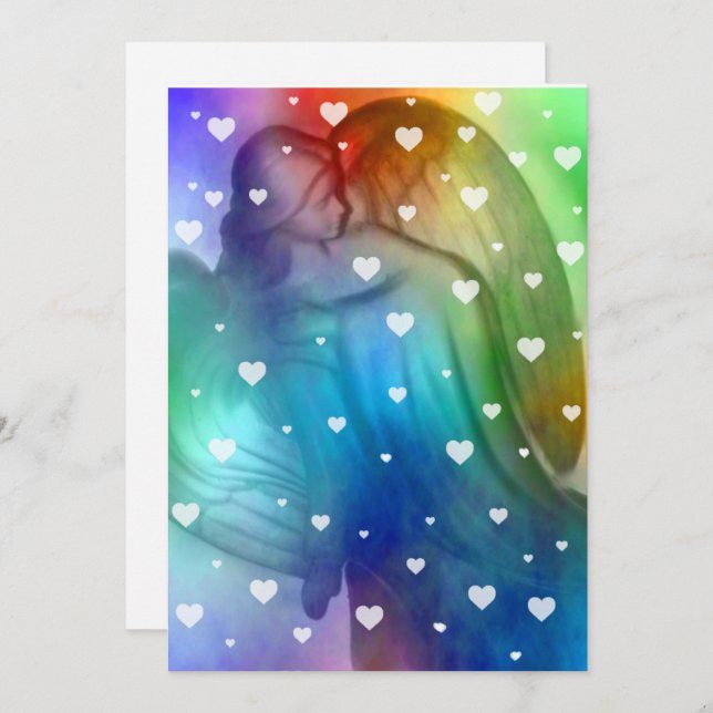 The Heavens Are Raining Hearts Today Invitation (Front/Back)