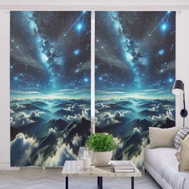 The Heavens at Night as Seen from the Mountaintops Blackout Curtains (Living Room)