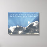 The heavens declare Bible Verse Art Sky Christian Canvas Print