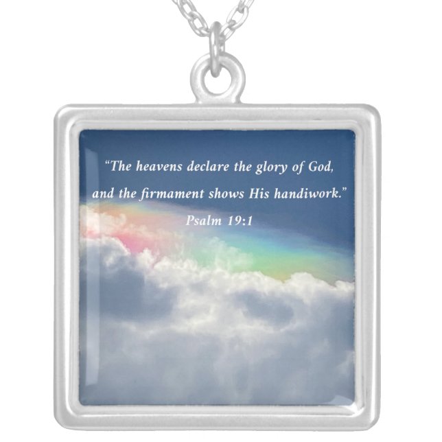 The Heavens Declare  Silver Plated Necklace (Front)