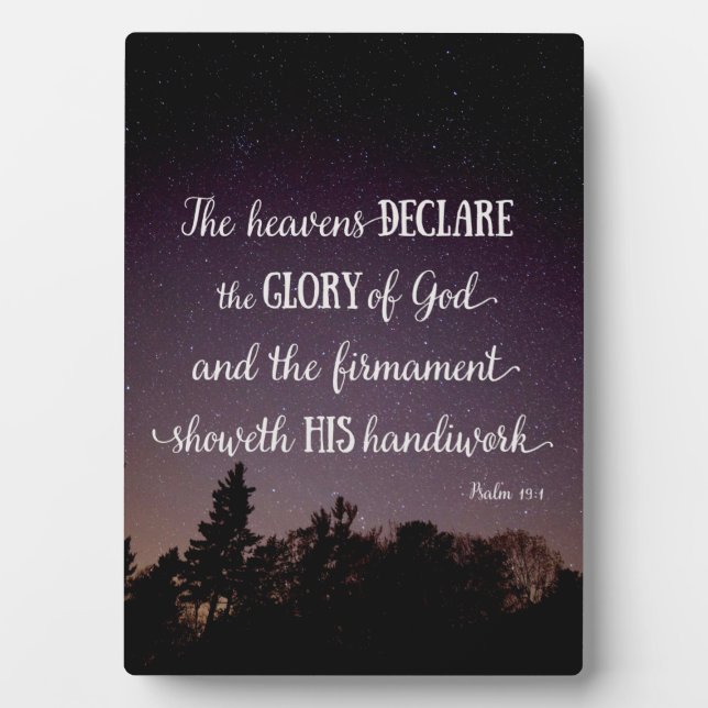 The Heavens Declare the Glory of God Plaque (Front)