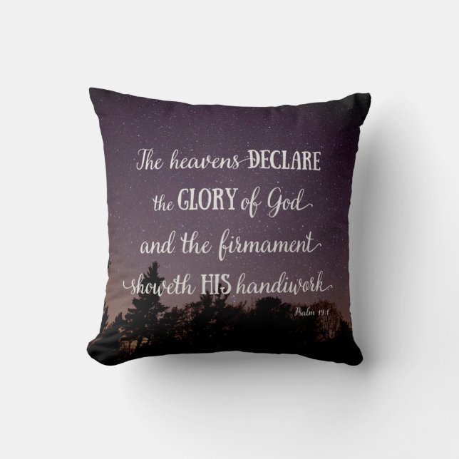 The Heavens Declare the Glory of God Throw Pillow (Front)