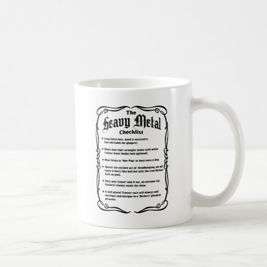 The Heavy Metal Checklist Coffee Mug