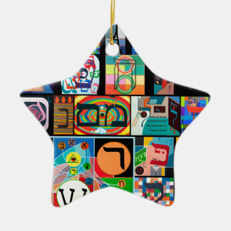 The Hebrew alphabet - alephbet Ceramic Ornament