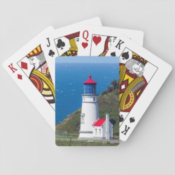 The Heceta Head Lighthouse Near Florence Playing Cards by tothebeach at Zazzle