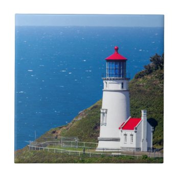 The Heceta Head Lighthouse Near Florence Tile by tothebeach at Zazzle