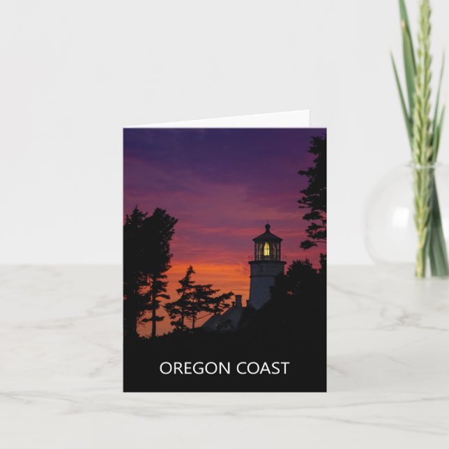 The Heceta Head Lighthouse on the Oregon Coast Note Card (Front)
