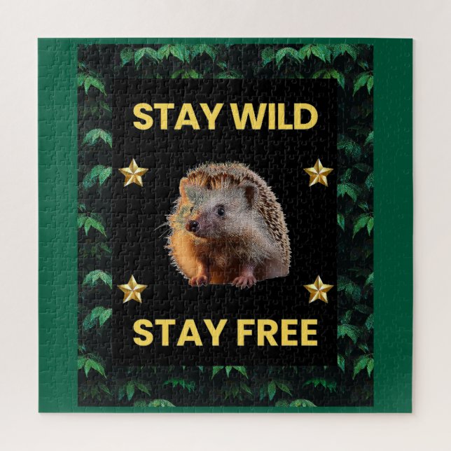 The Hedgehog - Stay Wild Stay Free Jigsaw Puzzle (Vertical)