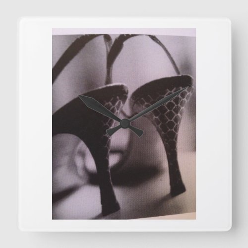 THE HEELS HAVE IT WALL CLOCK SQUARE WALL CLOCK