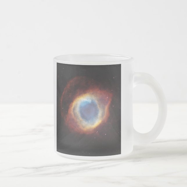 The Helix Nebula NGC 7293 Caldwell 63 Frosted Glass Coffee Mug (Right)