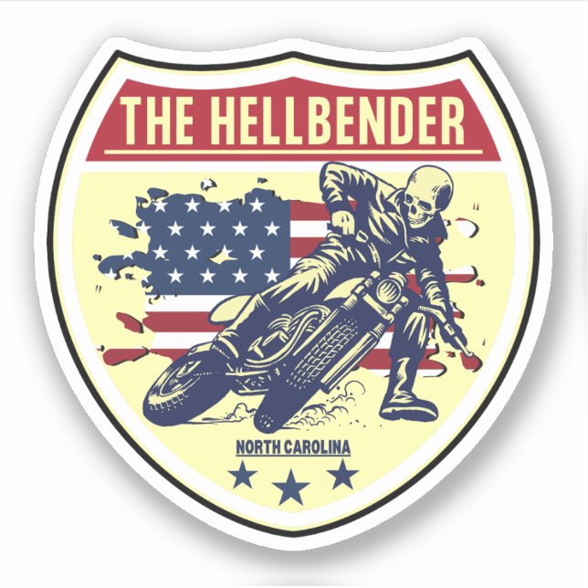  The Hellbender Route 28 North Carolina motorcycle Sticker (Front)