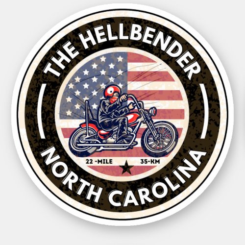  The Hellbender Route 28 North Carolina motorcycle Sticker