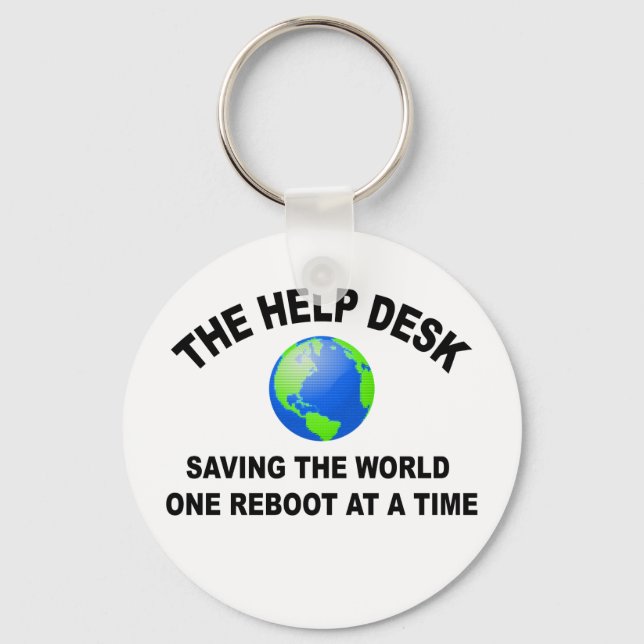 The Help Desk - Saving The World Keychain (Front)