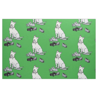 The Helpful Bull Terrier Fabric