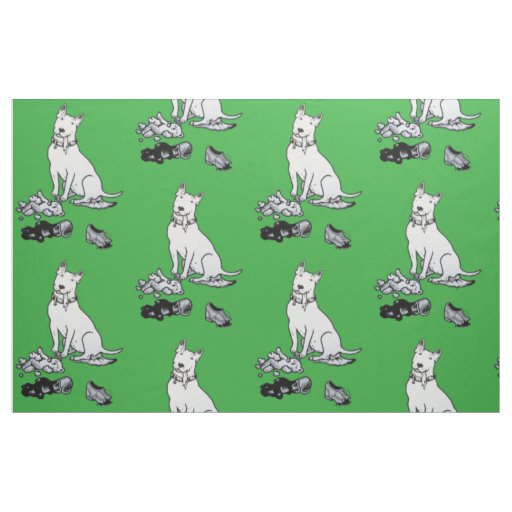 The Helpful Bull Terrier Fabric
