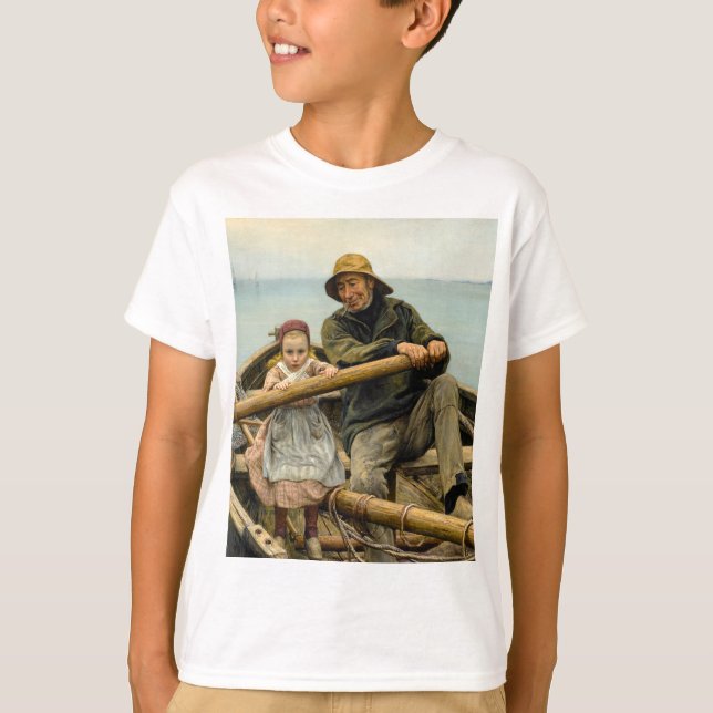The Helping Hand, 1881 by Emile Renouf T-Shirt (Front)