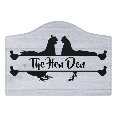 The Hen Den Pale Wood_look Chicken Coop Door Sign