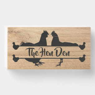 The Hen Den Wood Look Chicken Coop Wooden Box Sign