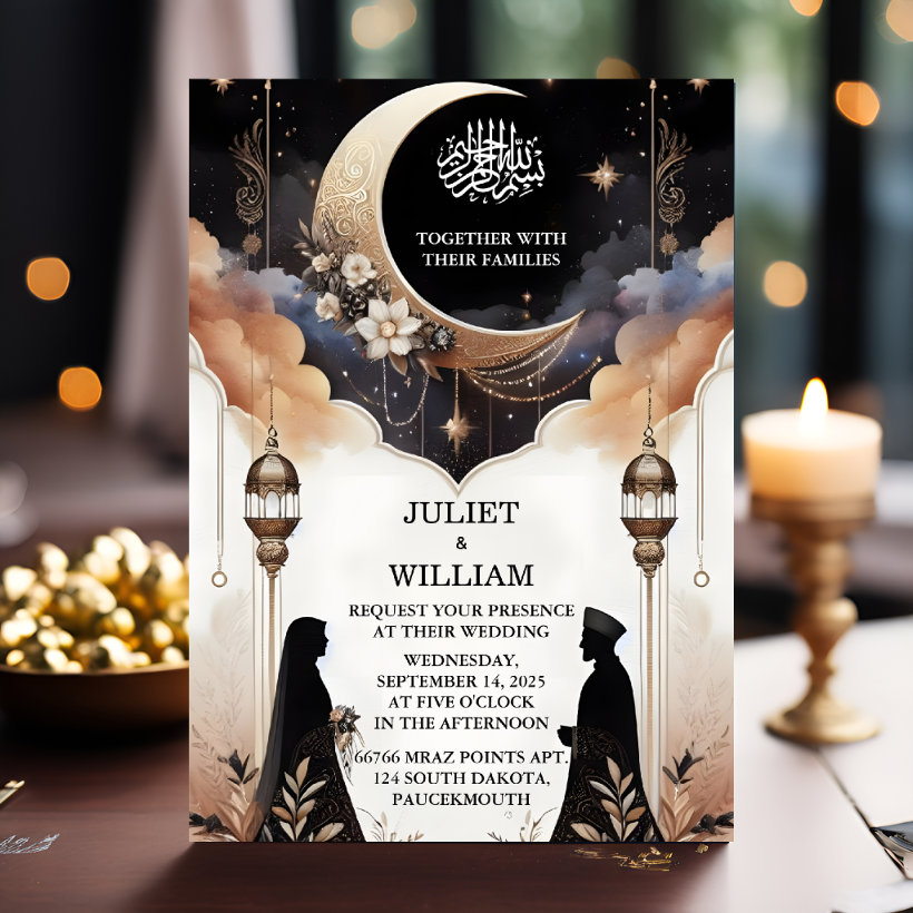 The Henna Islam Nikah Arabic Walima Muslim Wedding Invitation (Creator Uploaded)