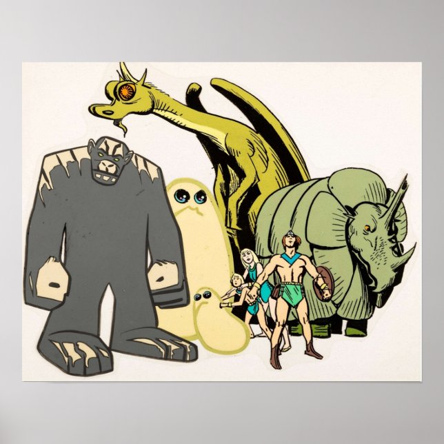 The Herculoids Comic Classic Vintage Retro Cartoon Poster (Front)
