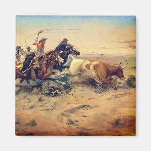 The Herd Quitter (by C. M. Russell, c. 1897) Magnet