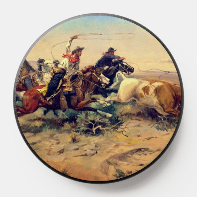 The Herd Quitter (by C. M. Russell, c. 1897) PopSocket (Popsocket)