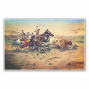 The Herd Quitter (by C. M. Russell, c. 1897) Sticker