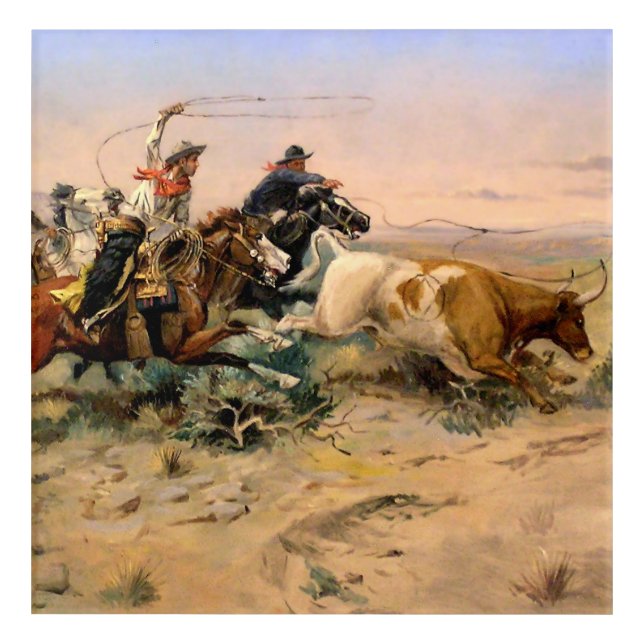 “The Herd Quitter” Western Art by Charles M Russel (Front)