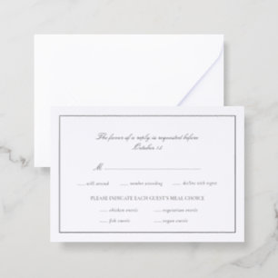 The Heritage Elegant Wedding Meal Choices Letterpress RSVP Cards