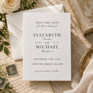 The Heritage Formal Wedding Save the Date Letterpress Invitation