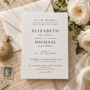 The Heritage Suite Traditional Formal Wedding Letterpress Invitation