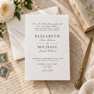 The Heritage Suite Traditional Formal Wedding Letterpress Invitation