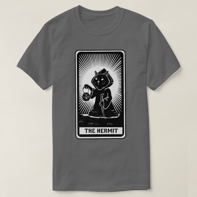 The Hermit Cat Tarot Card  T-Shirt (Design Front)