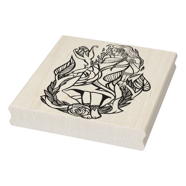 The Hermit Rose Goddess Rubber Stamp (Stamp)