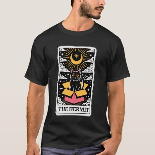 The Hermit Tarot Card Cat Lover Funny Cat T-Shirt