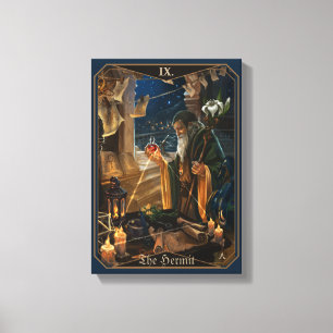 The Hermit tarot card - fantasy alchemy art Canvas Print