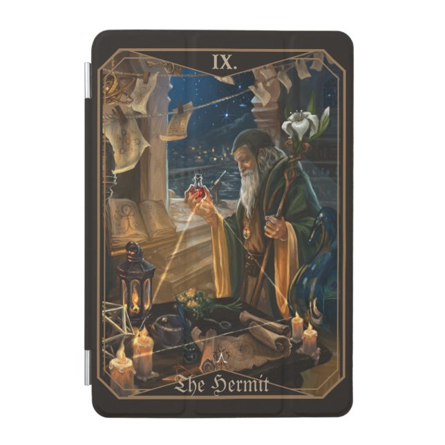 The Hermit tarot card -  fantasy alchemy art iPad Mini Cover (Front)