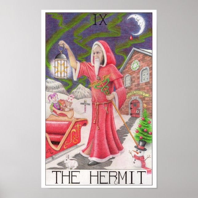 The Hermit tarot card Poster (Front)