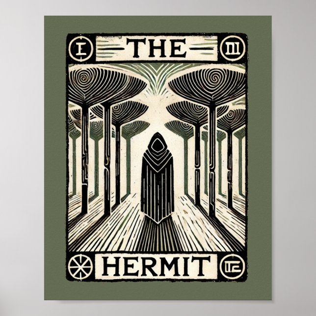 The Hermit Tarot Card                              Poster (Front)
