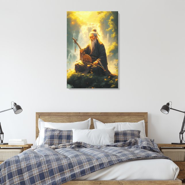 The Hermit's Shan Shui Canvas Print (Insitu(Bedroom))