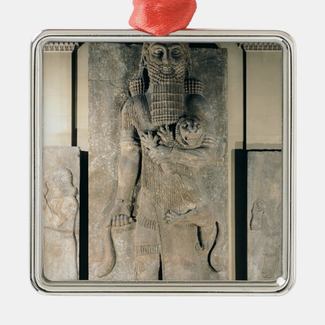 The hero Gilgamesh holding a lion Metal Ornament (Front)