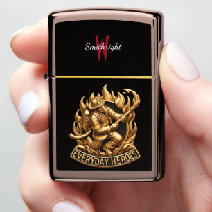 The Heroic Fireman: Ready to Tackle the Flames Zippo Lighter