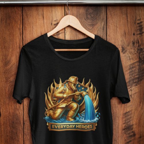 The Heroic Fireman Taming Flames T_Shirt