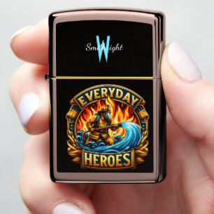The Heroic Fireman's Battle Zippo Lighter
