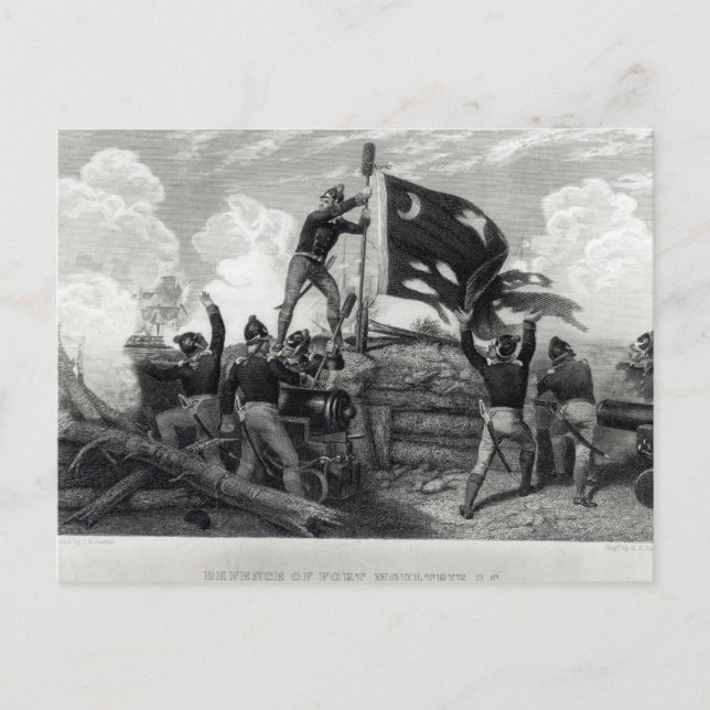 The Heroism of Sergeant William Jasper Postcard (Front)