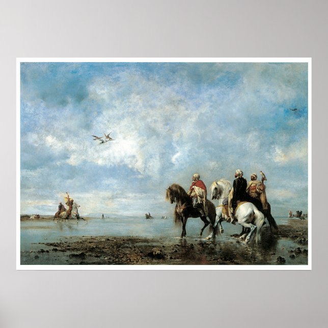 The Heron Hunt (Algeria), 1865 Eugene Fromentin Poster (Front)