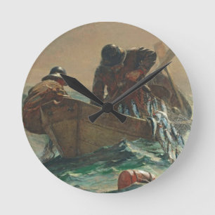 The Herring net, 1885 (oil on canvas) Round Clock