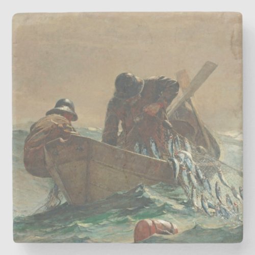 The Herring net 1885 oil on canvas Stone Coaster