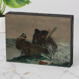 The Herring Net-Winslow Homer Wooden Box Sign